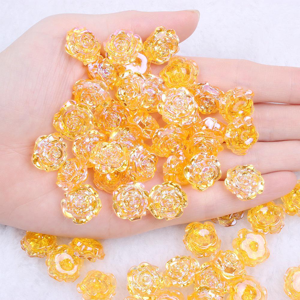 Solid Color Resin Rose Pearl Stickers for DIY Phone & Jewelry Accessories