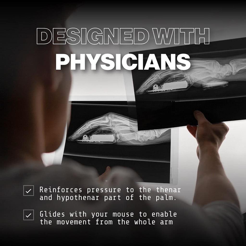 DELTAHUB Carpio Adjustable Ergonomic Wrist Rest for Reduces Wrist Guaranteed 2.0 Mouse, Fatigue, (Right Hand/Black/Small)