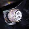 Nuevo Cargador de Coche con Puerto USB Dual de Carga Rápida Seguridad Automóvil Decoración de Coche Rosa Accesorios de Decoración para Coche Brillante para Niñas