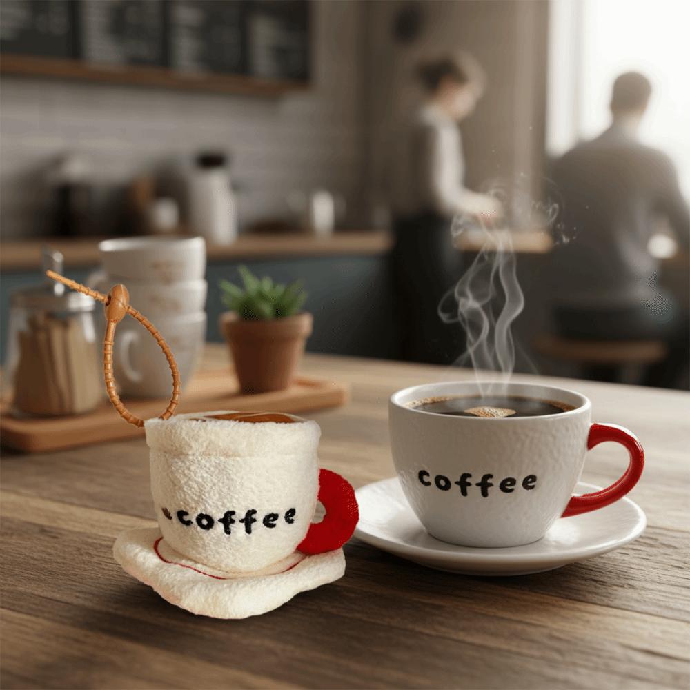 Afternoon Tea Series Coffee Cup Plush Pendant Plush Doll Hanging Backpack Hanging