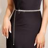 Adjustable Rhinestone Waistband 3 Rows Crystal Waist Chain Zircon Inlaid Waist Belt  Performance