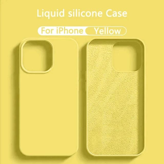 Liquid Silicone Case For iPhone 11 13 12 14 15 Pro Max Phone Cases For iPhone 14 15 Plus Shockproof Soft Back Cover Accessories