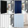 Waterproof Solid Color Polyester Shower Curtain Hooks Set For Decor Bathroom