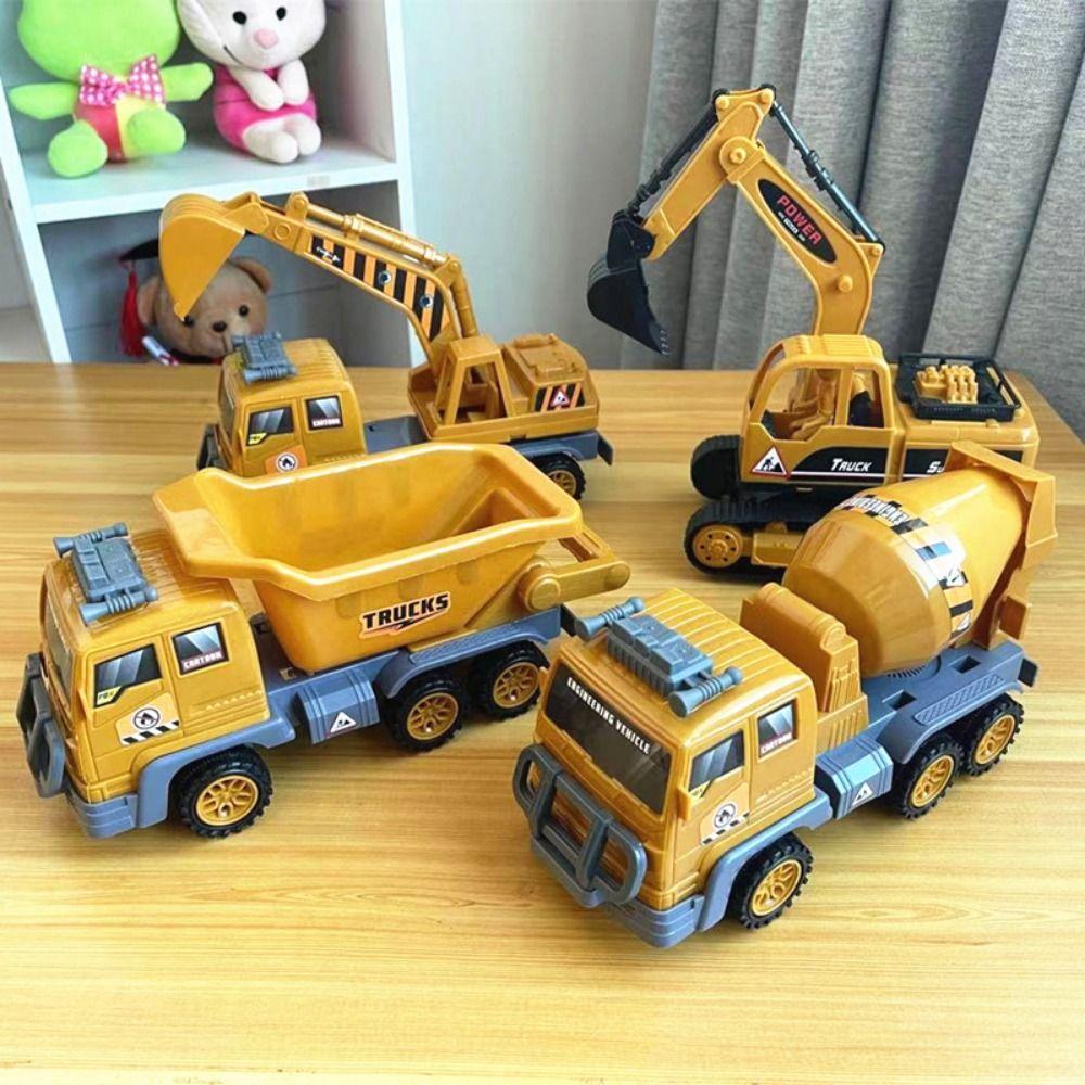 4 Styles Inertia Engineering Car Toy Plastic Excavator Model Tractor Toy  Children Gift