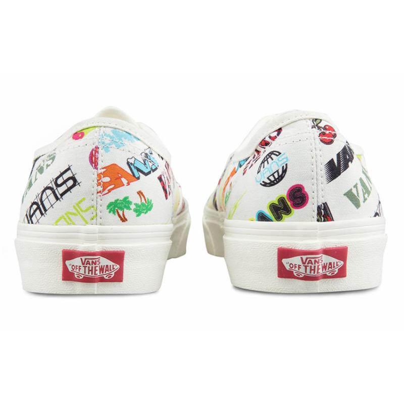 Vans Authentic Breathable Lightweight Low Top Casual Skate Shoes Unisex White Multi Color Vans VN0A348A3Z2