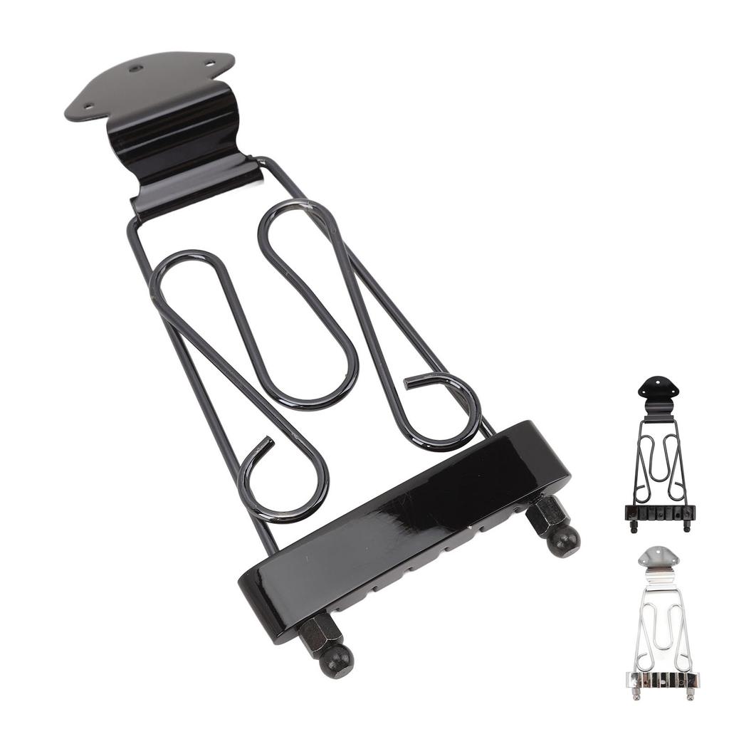 6 String Trapeze Tailpiece with Screws Height Adjustment Open Frame Bridge Tailpiece for Archtop Jaz