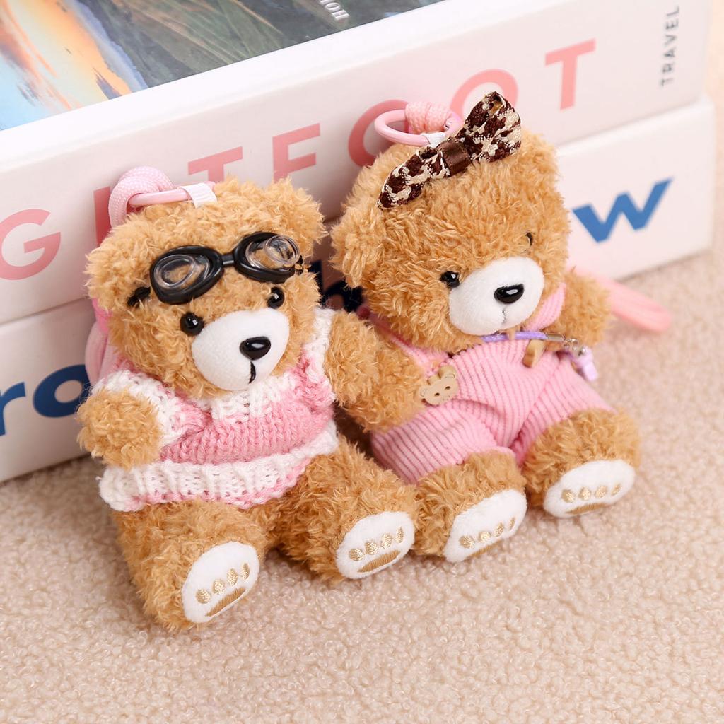Teddy bear doll pendant keychain bracelet bag pendant plush toy birthday gift girl doll