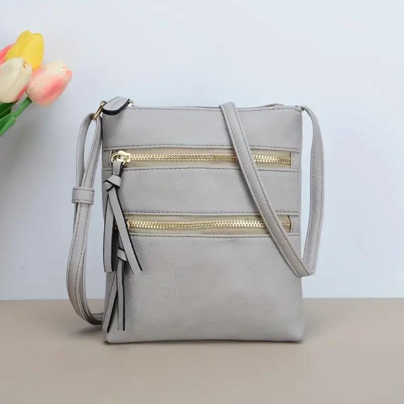 Contrast Color Square Crossbody Bag PU Leather Textured Bag Purse Classic Versatile Fashion Shoulder Bag For Women Daily Used