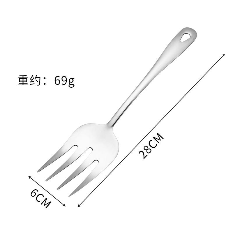 Stainless Steel Serving Kitchenware Soup Spoon Long Handle Fork Colander Cooking Spatula Buffet Cutlery Set Thicken Tableware