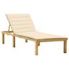 Day and Night - Day and Night Lounger with Cream Impregnated Pine Wood Cushion
