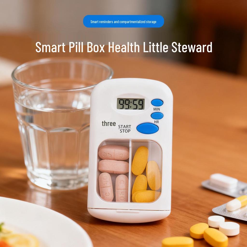 Portable Smart Medicine Box with Compartmentalized Design and Moisture-Proof Seal for Medication Reminders