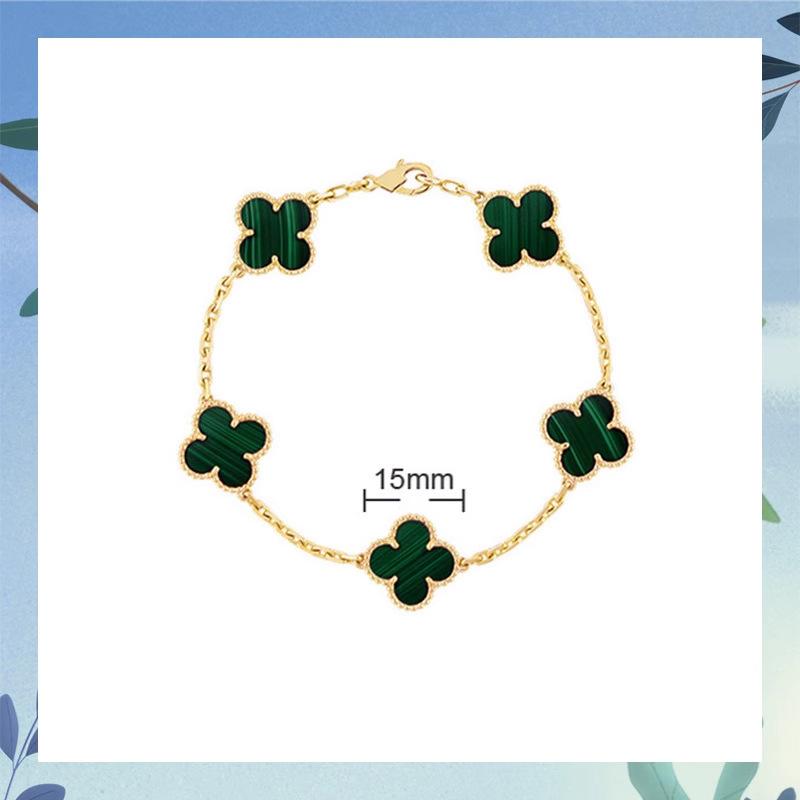 Clover Bracelet CNC Buckle Thick Chain Rose Gold Red Agate Black Agate Lucky Bracelet for Women
