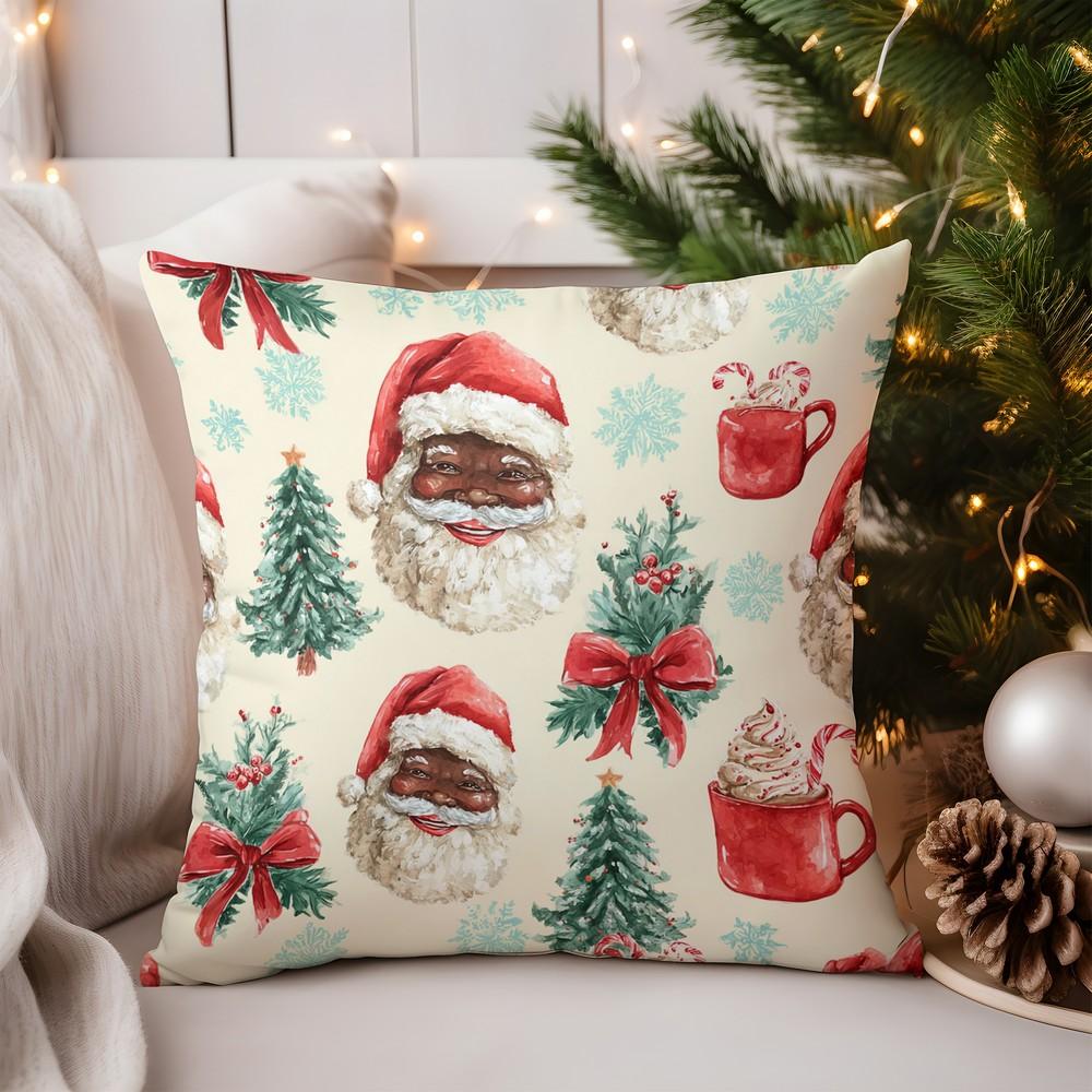 Home Decor Christmas Patterns Santa & Holiday Decor Pillow Pattern Cushion Cover Suitable for Sofa Bedroom Car Pillow Cover