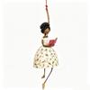 Hand Painted Ballerina Lady Figurine with Dangling Legs Whimsical Dancing Lady Hanging Ornament Vintage Women's Shaped Decor