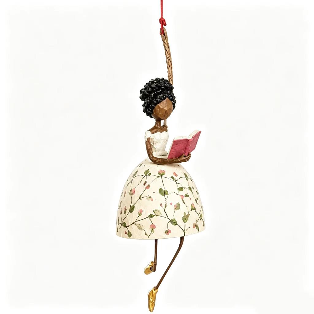 Hand Painted Ballerina Lady Figurine with Dangling Legs Whimsical Dancing Lady Hanging Ornament Vintage Women's Shaped Decor