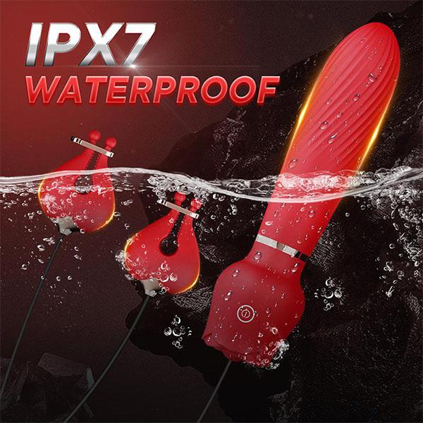 Rose Elektrische Brustwarzenclips Brustwarzenclip Vibrator Paar Erotikspiel Spielzeug Brust Vagina Silikon Vibrator 9 Verschiedene Frequenzen Wasserdicht