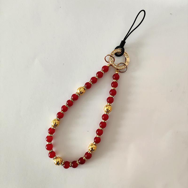 Crystal Glass Bead Phone Lanyard: Anti-Lost Fashion Accessory Keychain