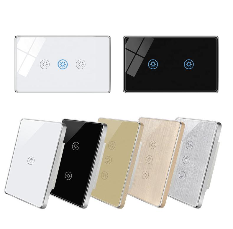 2023 New Luxury Tempered Glass Aluminum Frame Tuya WiFi Smart Switch Zigbee Smart Light Wall Switch