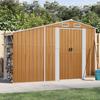 Vidaxl Garden Shed, Brown, 277X93X179 Cm, Galvanized Steel
