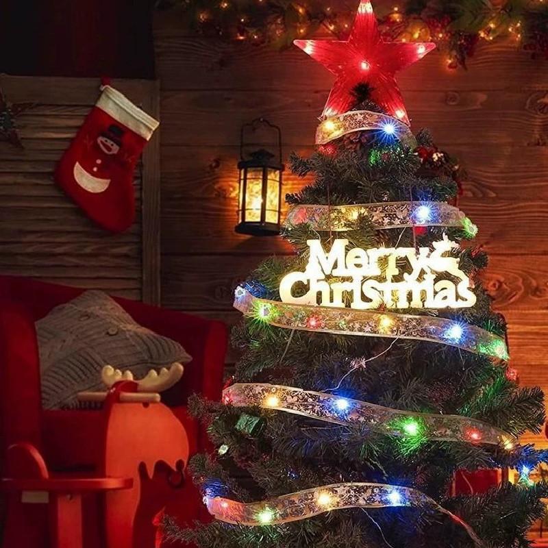 Christmas Led Ribbon Lights With Battery Box For Tree Decor And Festive Scene Lighting