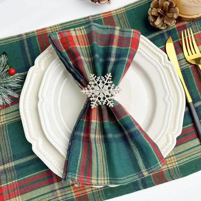 12Pcs 30x45cm Christmas Plaid Cloth Napkins,Washable Reusable Cloth Table Dinner Napkins for Wedding,Parties,Dinner Celebration