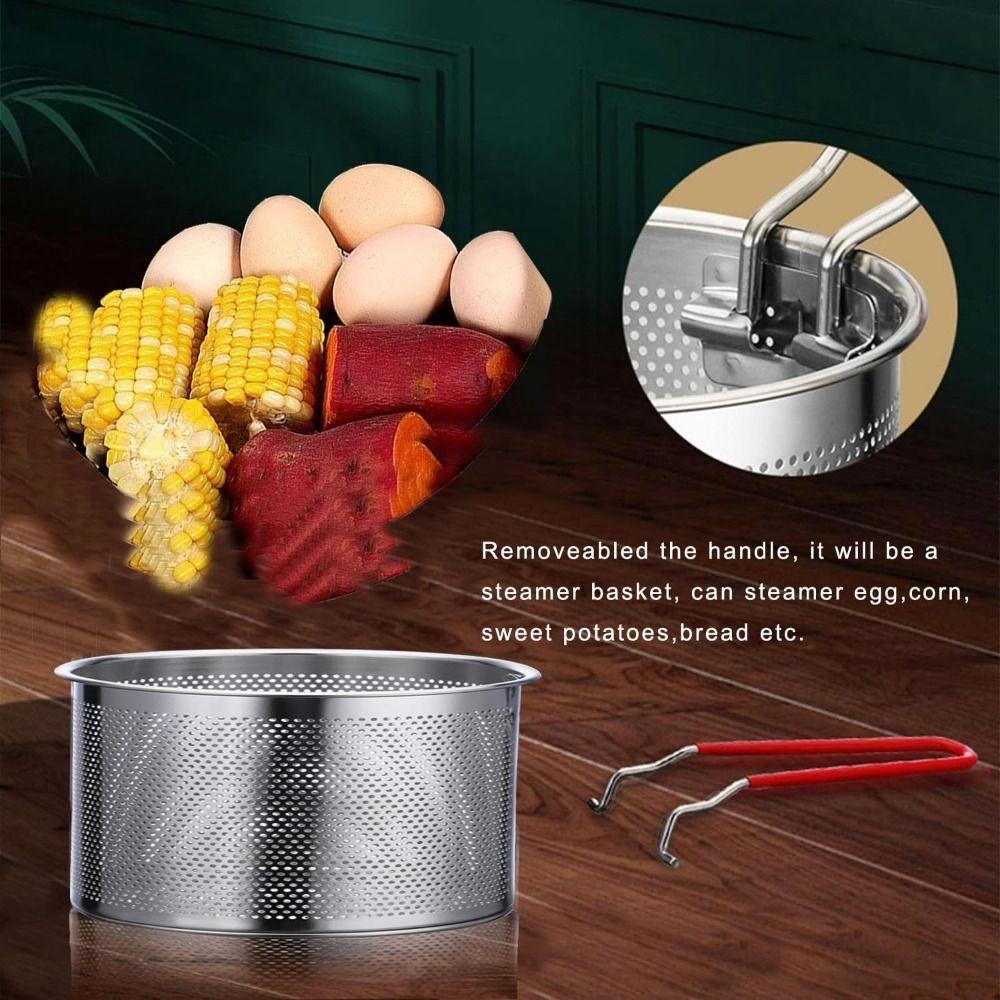 Easy Clean Oil Pan Strainer Stainless Steel Deep Frying Basket Cooking Basket  Kitchen Tool