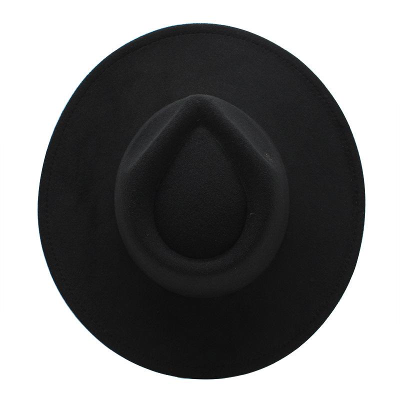 Wool Top Hat Casual Jazz Hat Tide Concave British Hat Ladies Big Edge White Felt Hat