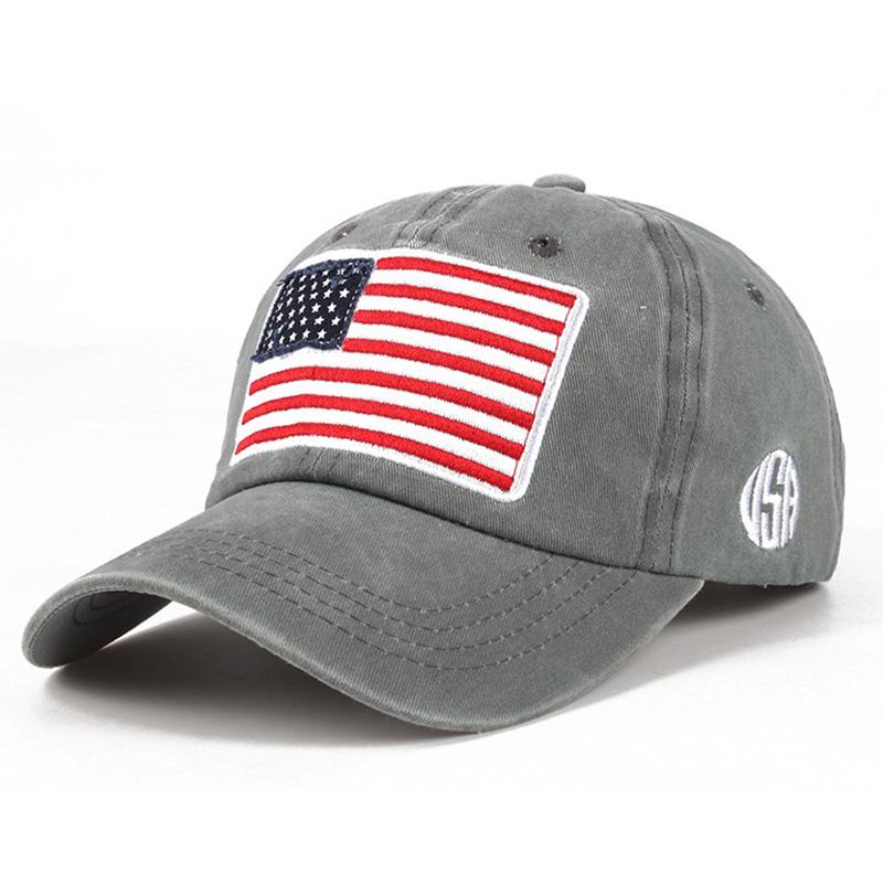 USA Flag Embroidery Baseball Cap Washed Distressed Sports Hat Adjustable Sunscreen Dad Hats For Women Men