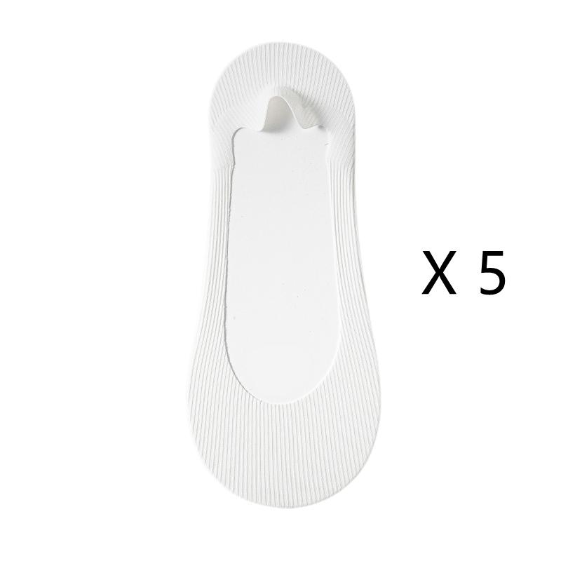 5 Pairs Women's Socks Summer New Ice Silk Breathable Slippers Socks Invisible Solid Color Seamless Non-slip Socks Ladies Comfort