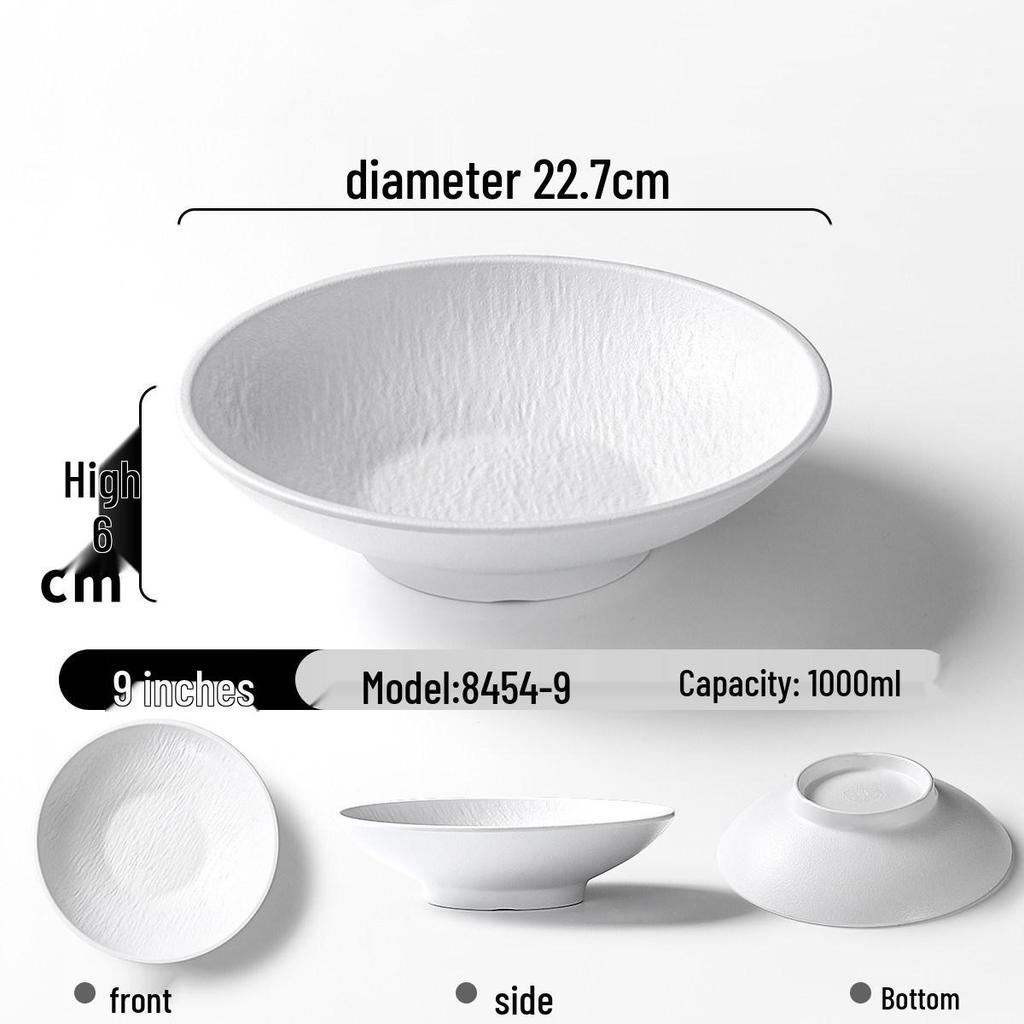 Xiangyuan Mei Large Melamine Bowl - Frosted Stone Texture for Noodles, Liangpi, Zha Jiang Mian, Salad