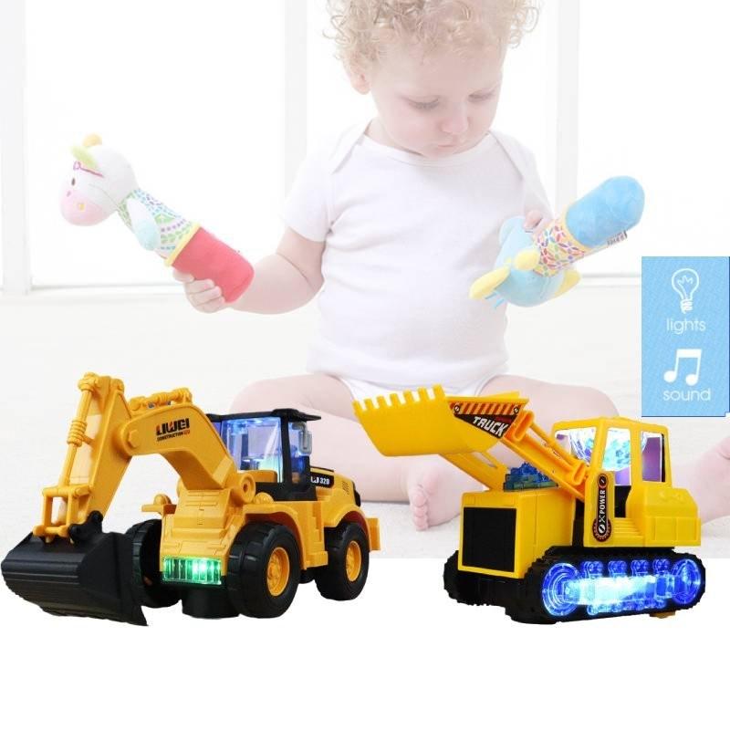Colorful Electric Excavator Toy With Cool Lights And Music For Kids Fun Playtime