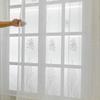 White Sheer Lace Curtain With Embroidery Beading Semi-Sheer Living Room Bedroom Window Drapery