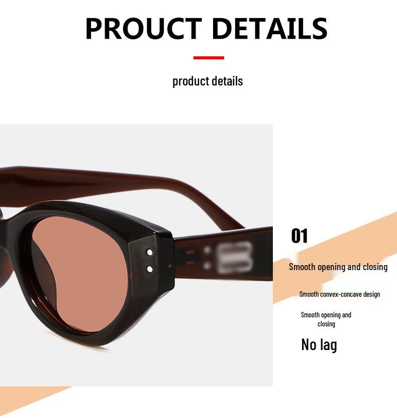 Korean Cat Eye GM UV Protection Sunglasses for Women - Metal Hinge & Fashionable Street Style
