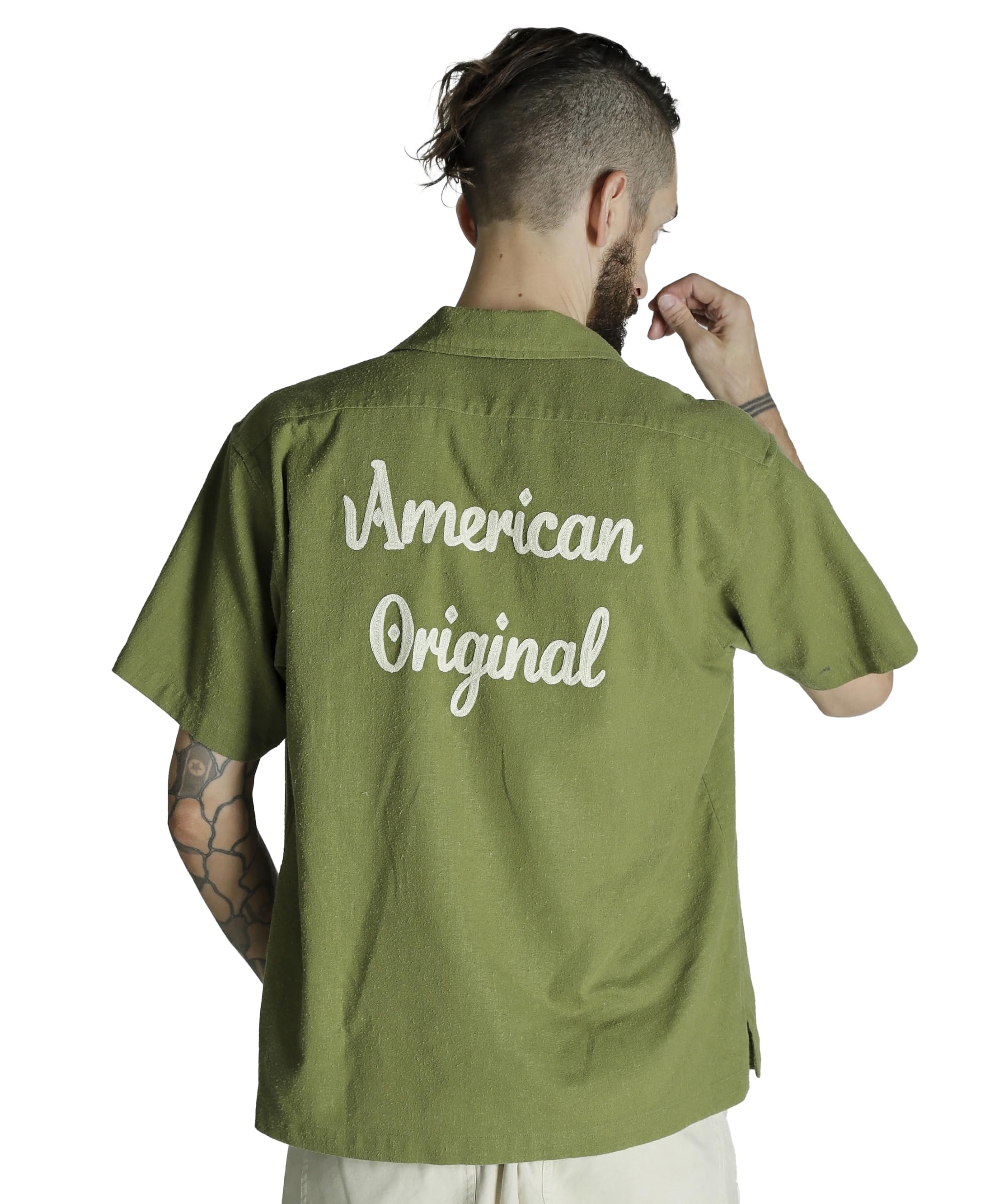 

Schott HV EMB. SHIRT Hemp Viscose Embroidered Shirt, Men s, Size 2XL, 401, Sage, 782-5123006