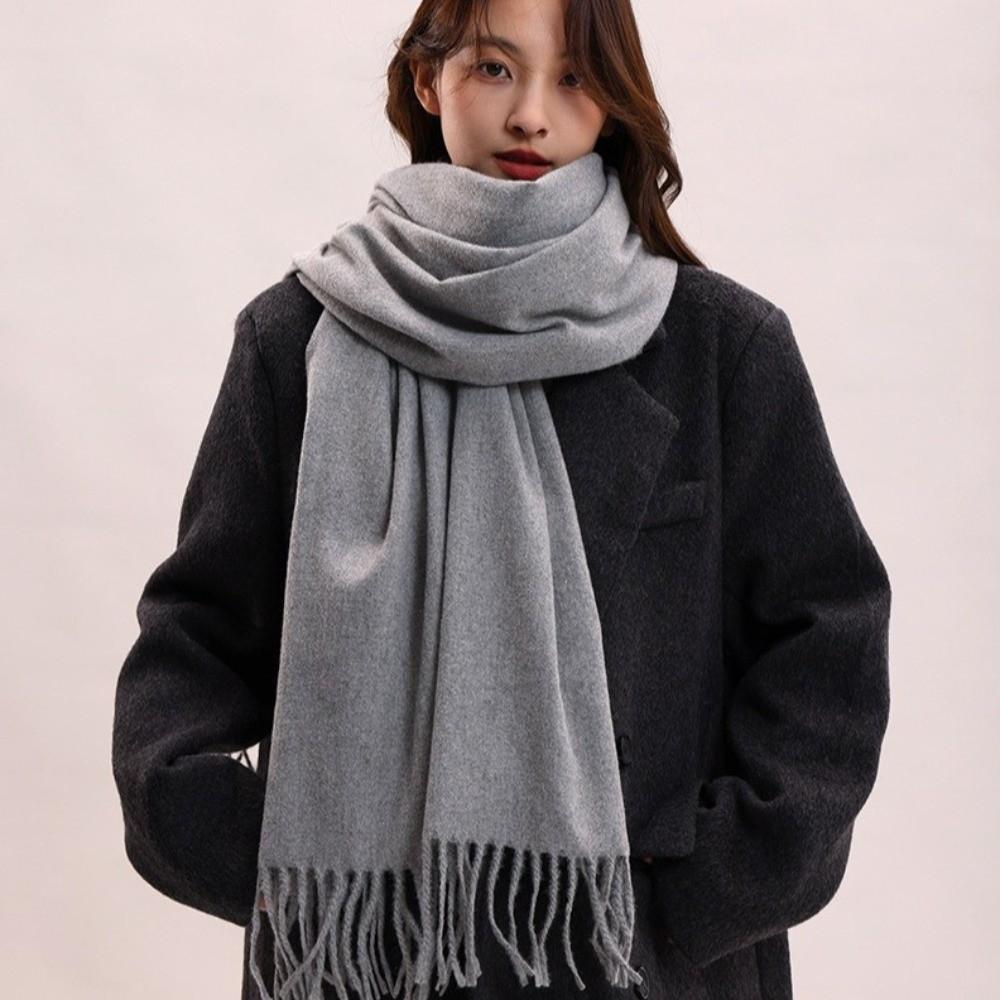Tassel Imitation Cashmere Scarf Korean Style Women Shawl Elegant Long Wool Scarf  Student