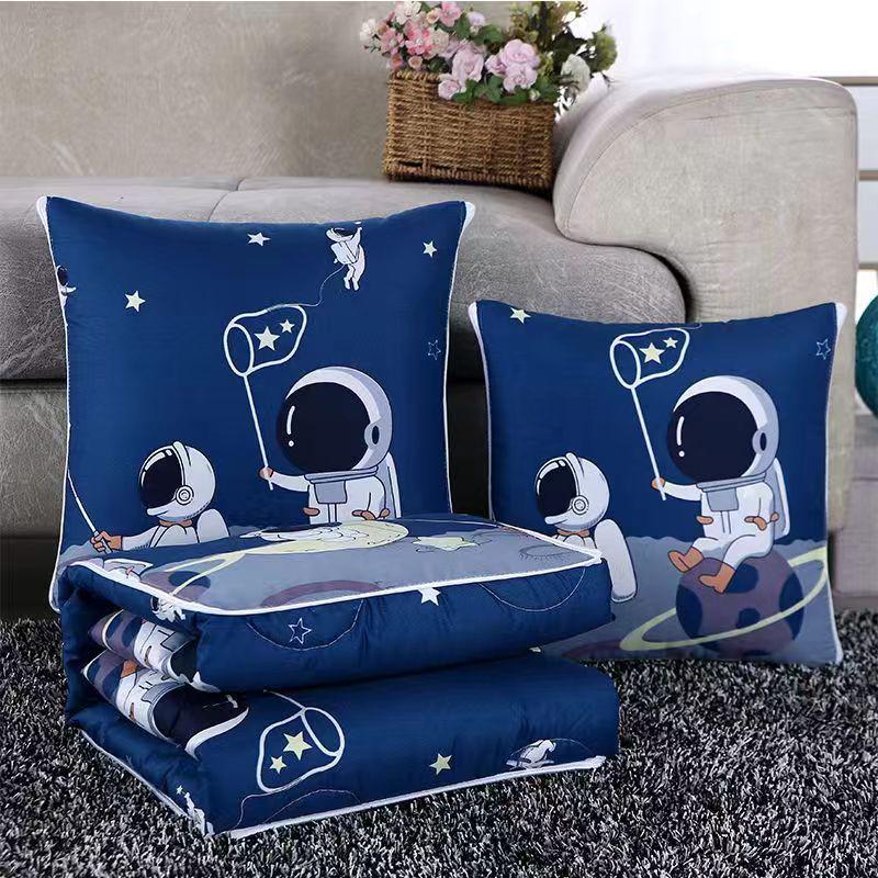 Foldable Multifunctional Nap Cushion: Pillow & Blanket for Car & Office