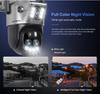 LS VISION Dual Screen WIFI Or 4G SIM Solar Camera 10X Zoom Outdoor Cameras With Light Alarm Auto Tracking PTZ CCTV Cameras IP66