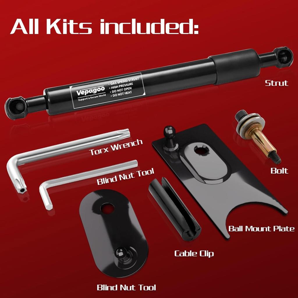 Vepagoo Tailgate Assist Soft Close Damper Kit For Dodge Ram 1500 2009-2018, -2024 RAM 1500 Classic, 2010-2024 RAM 2500 3500, Easy Tall Lift Support