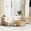 VidaXL Garden Lounge Set with Cushions 7 Pcs Beige Braided Resin 3261919