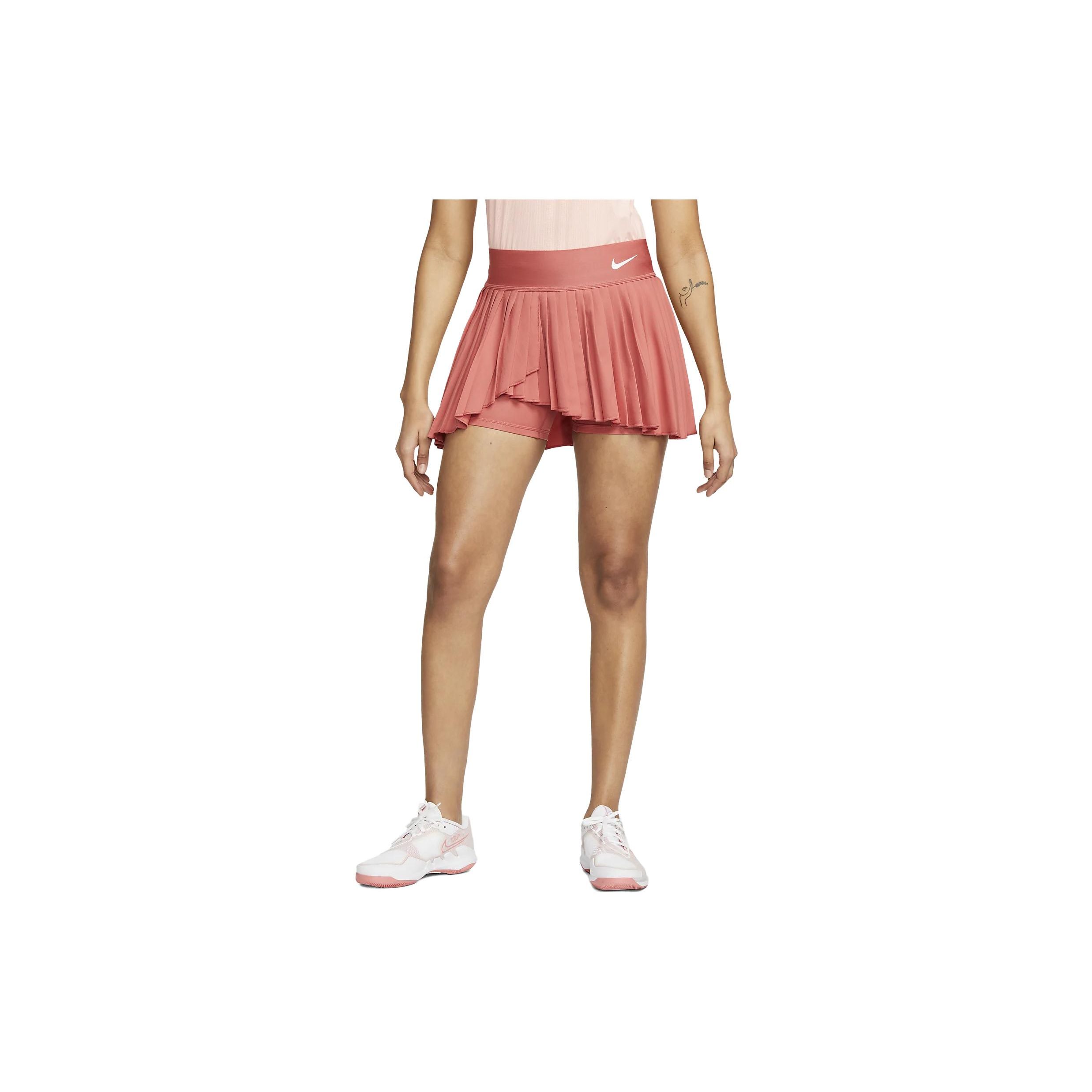 Юбка для тенниса Nike Court Dri-FIT Advantage однотонная с логотипом, плиссированная, с высокой посадкой, женская, красная DR6850-655 XL