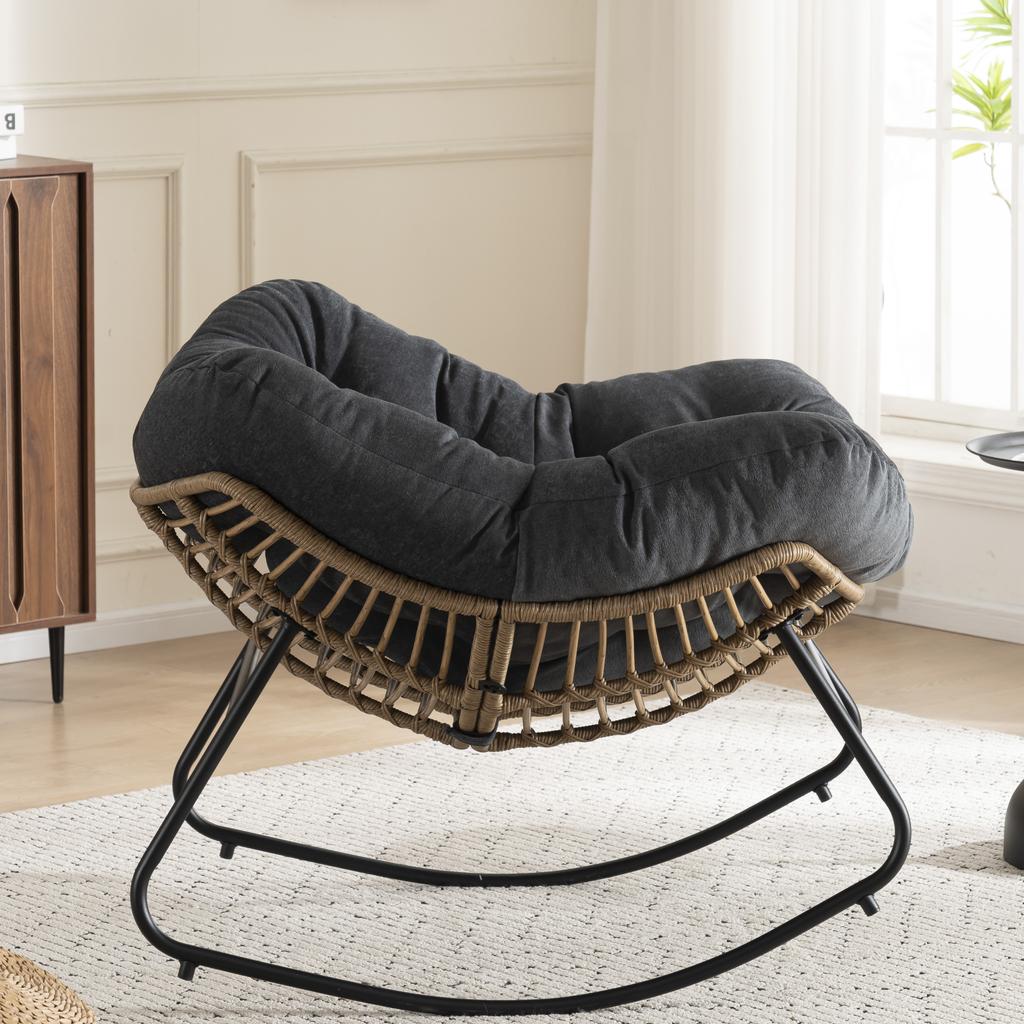 Rocking Chair, Chenille Upholstered Accent Chair, Modern Rocking Chair for Children's Room for Living Room, Bedroom, Apartment
