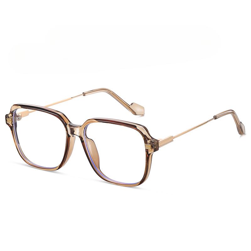 New TR Mixed Metal Flat Mirror Big Box Square Transparent TR Frame Glasses Unisex Flat Mirror Glasses Frame