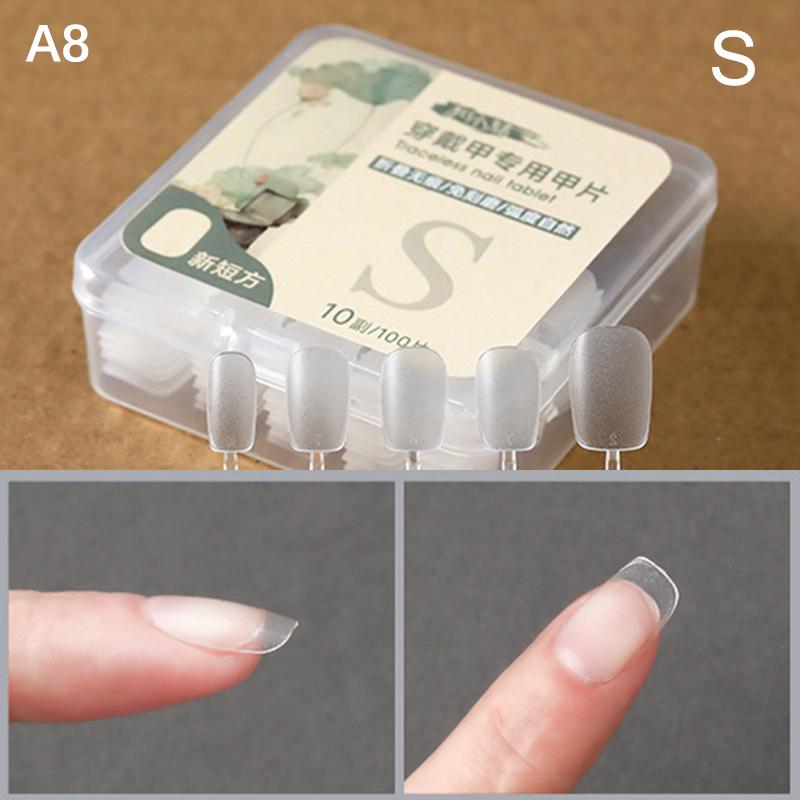 100Pcs/Box False Nails Press On Nails Coffin Artificial Nails Clear Fake Nail Tips For Extension Manicure Tool