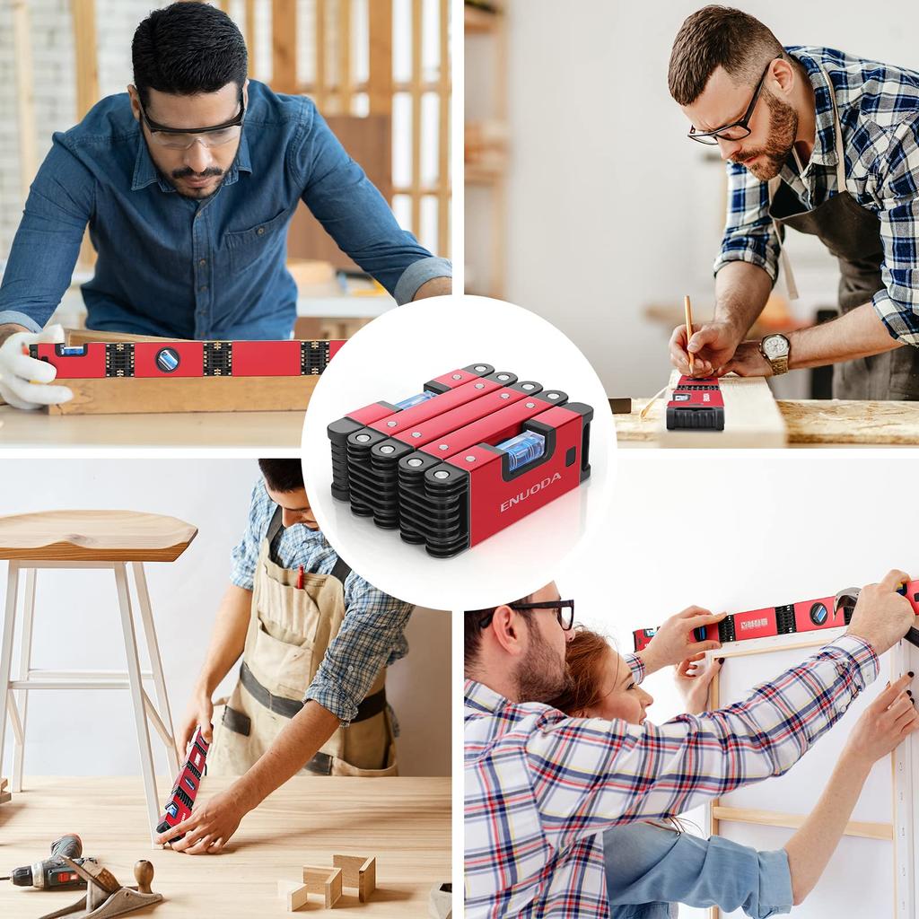 ENUODA Folding Torpedo Measuring Tool for Measurement Level, 710mm, Level, Magnetic, Multi-Function Level, Craftsmen, Plumbers, Carpenters,