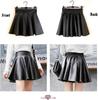 flared mini skirt with an silhouette and elastic and flattering leg lengthening Available in sizes Made of PU this skirt features and ruffles in