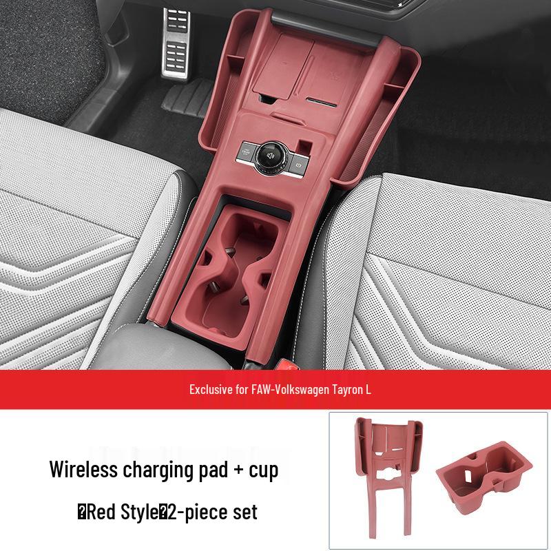 Set Copertura Leva Cambio e Tappetino Antiscivolo per Portabicchieri Volkswagen Tayron L