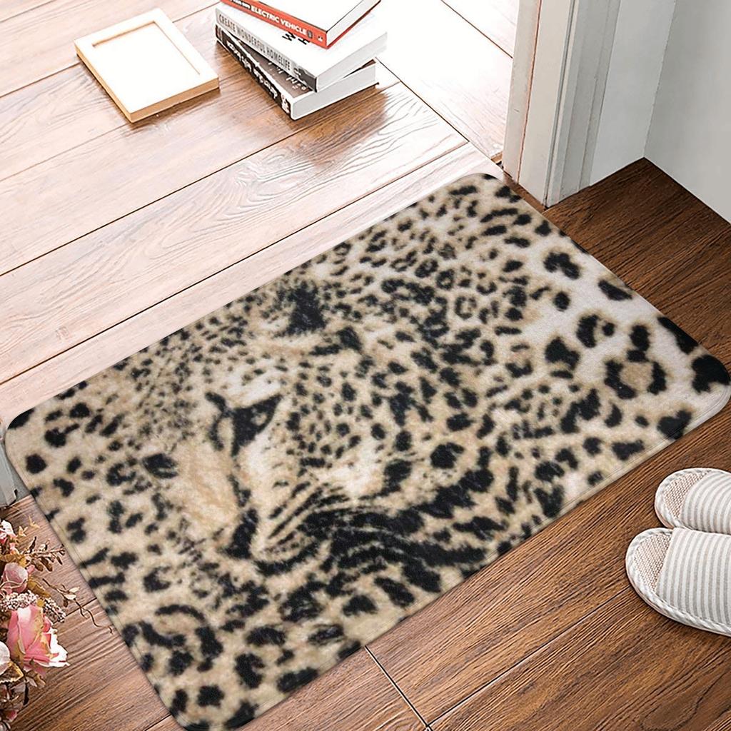 Siberian Tiger Fur Pattern Door Floor Kitchen Bathroom Mats Anti-Slip Indoor Wild Animal Doormat Living Room Entrance Carpet Rug