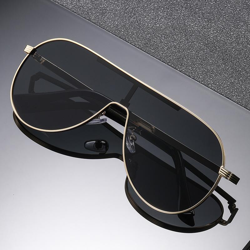 New Metallic Texture Fashionable And Versatile Retro Sunglasses - Uv-protective Sunglasses 2524