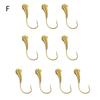 10 ks poutnických háčků s měděnou hlavou 45stupňový úhlový design vlčích zubů Velká tvrdost Vysokotlaké zploštělé rybářské háčky