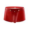 Sexy Mens Other Underwear Brief Men Cheap Gay Black Shiny Pu Leather wiht Open Front Separate Pouch Sex Boxer